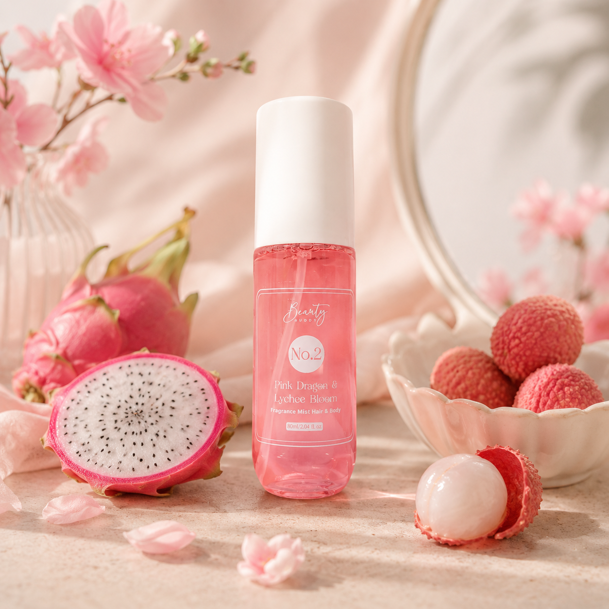 Beauty Buddy Fragrance Mist Hair & Body No.2 Pink Dragon & Lychee Bloom 90ml