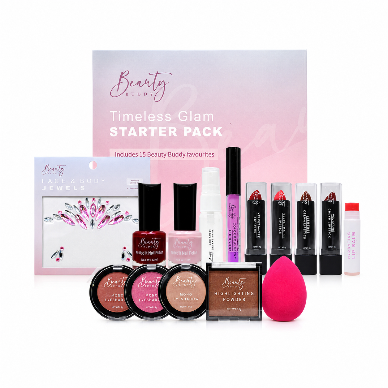Beauty Buddy Timeless Glam Starter Pack - 15 items