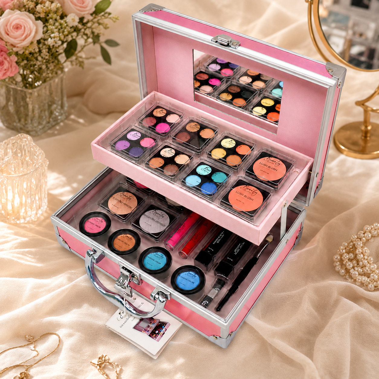Beauty Buddy Makeup Essentials Kit & Train Case